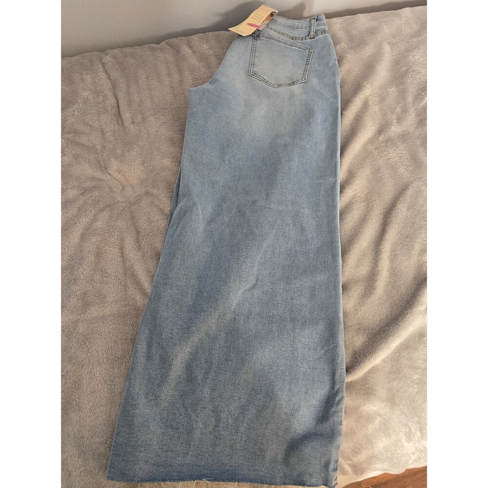 DOKOTOO Women’s Jeans‎ Size 14 Light Wash Distressed Cropped Wide Leg 242 - Picture 5 of 7
